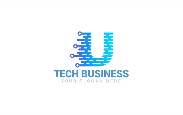 Diseño vectorial del logotipo de U Tech Alphabet para sitios web, negocios en línea y servicios digitales
