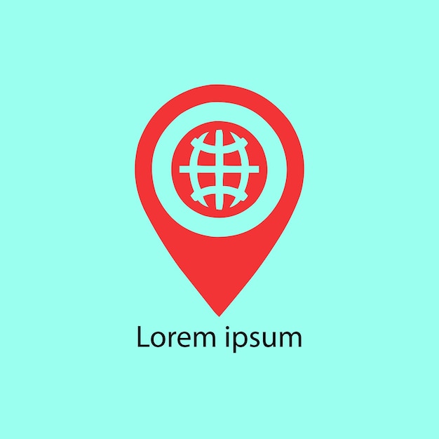 Diseño vectorial del logotipo de la ubicación y el pin del mapa