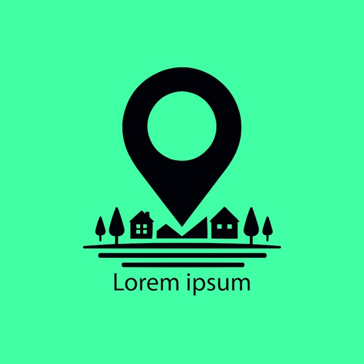 Vector diseño vectorial del logotipo de la ubicación y el pin del mapa