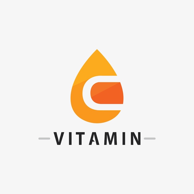 diseño vectorial de logotipo de vitamina c icono vectorial de nutrición para la salud.