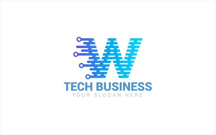 Diseño vectorial del logotipo de W Tech Alphabet para sitios web, negocios en línea y servicios digitales