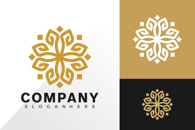 Diseño vectorial de logotipos de flores de boutique Diseños abstractos de emblemas Conceptos de logos Logotipo