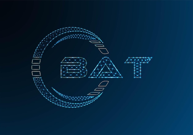 Diseño vectorial de logotipos de letras de baja polimerasa BAT Diseño de logotipo de baja polimetilamina BAT