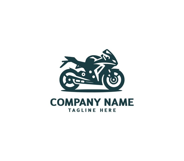 Diseño vectorial de logotipos de motocicletas Concepto de logotipo de motocicleta Carrera de motocicleta de velocidad en la motocicleta deportiva