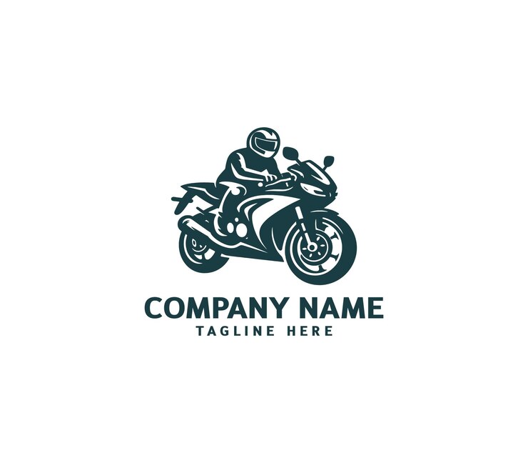 Diseño vectorial de logotipos de motocicletas Concepto de logotipo de motocicleta Carrera de motocicleta de velocidad en la motocicleta deportiva
