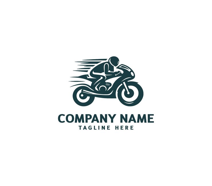 Diseño vectorial de logotipos de motocicletas Concepto de logotipo de motocicleta Carrera de motocicleta de velocidad en la motocicleta deportiva