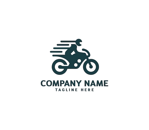 Diseño vectorial de logotipos de motocicletas Concepto de logotipo de motocicleta Carrera de motocicleta de velocidad en la motocicleta deportiva
