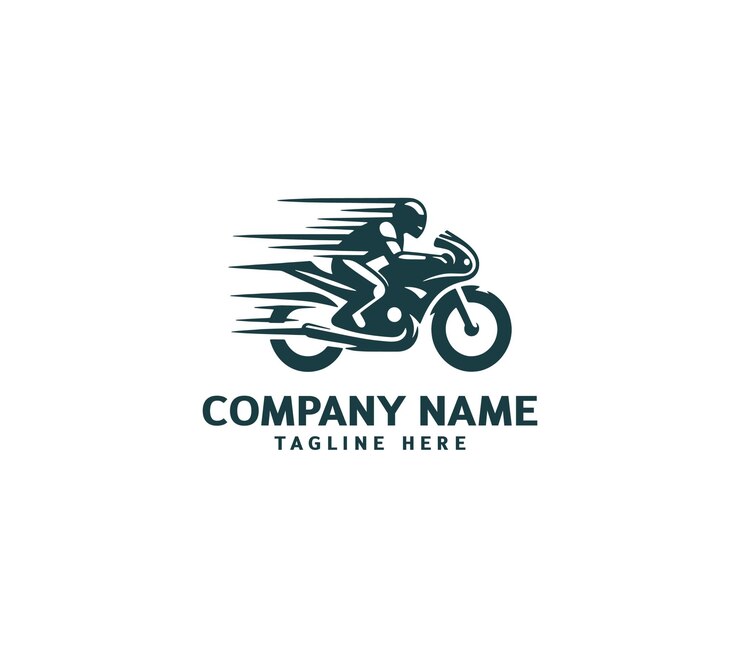 Diseño vectorial de logotipos de motocicletas Concepto de logotipo de motocicleta Carrera de motocicleta de velocidad en la motocicleta deportiva