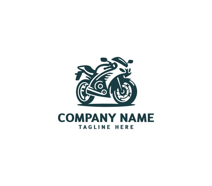 Diseño vectorial de logotipos de motocicletas Concepto de logotipo de motocicleta Carrera de motocicleta de velocidad en la motocicleta deportiva