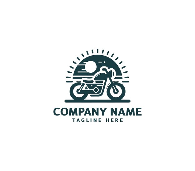 Diseño vectorial de logotipos de motocicletas Concepto de logotipo de motocicleta Carrera de motocicleta de velocidad en la motocicleta deportiva
