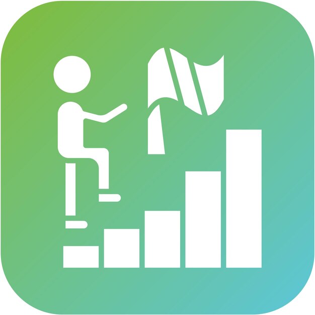 Diseño vectorial logrando objetivos Estilo del icono