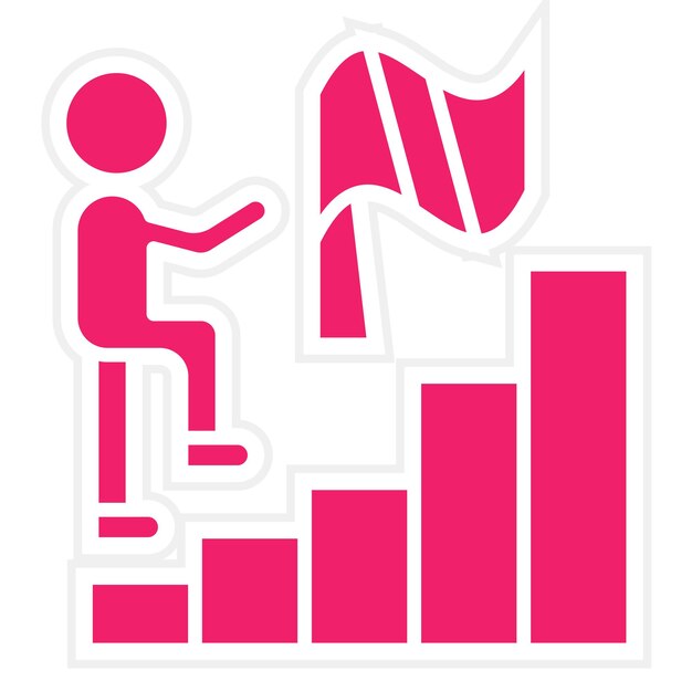 Diseño vectorial logrando objetivos Estilo del icono