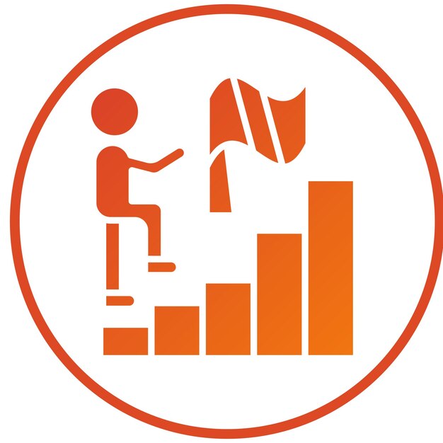 Diseño vectorial logrando objetivos Estilo del icono