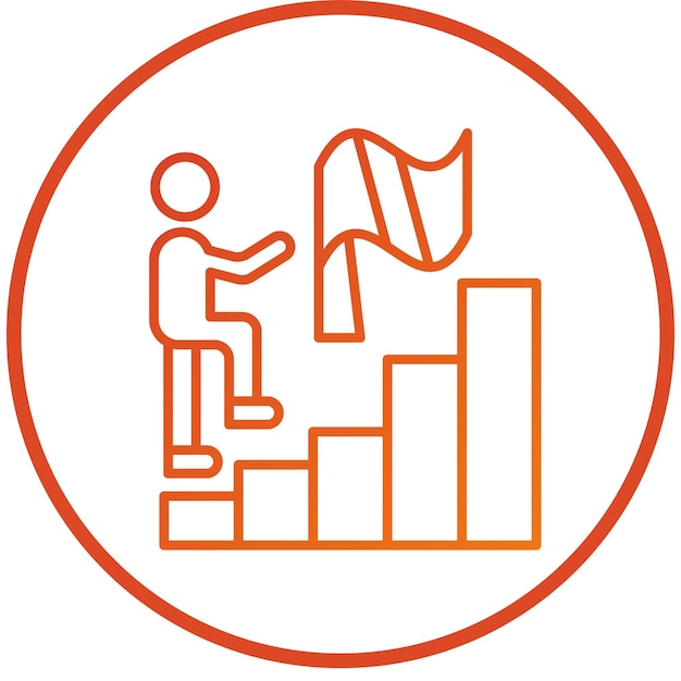 Diseño vectorial logrando objetivos Estilo del icono
