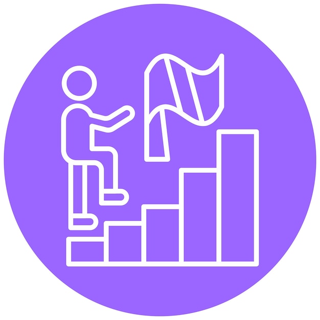 Diseño vectorial logrando objetivos Estilo del icono
