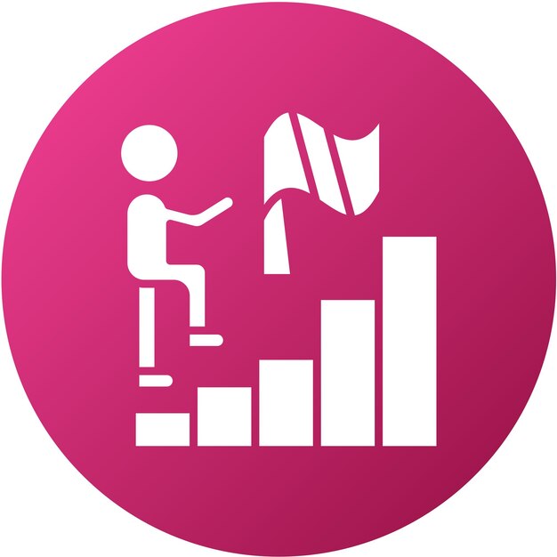 Diseño vectorial logrando objetivos Estilo del icono