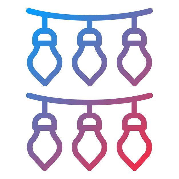 Diseño vectorial de las luces de Año Nuevo Estilo de icono