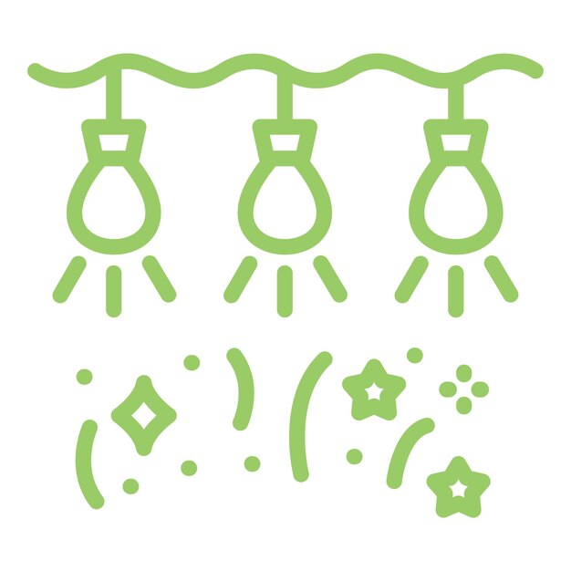 Diseño vectorial de las luces de Año Nuevo Estilo de icono