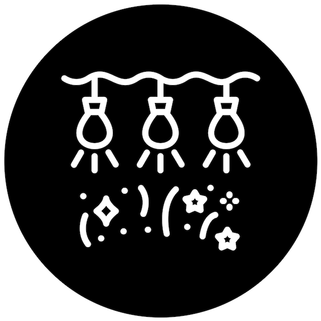 Diseño vectorial de las luces de Año Nuevo Estilo de icono