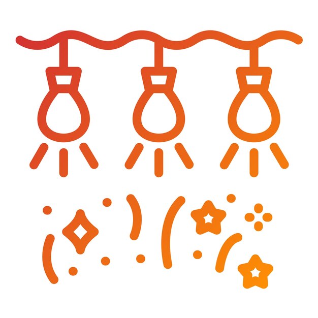 Diseño vectorial de las luces de Año Nuevo Estilo de icono