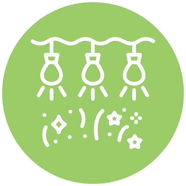 Diseño vectorial de las luces de Año Nuevo Estilo de icono