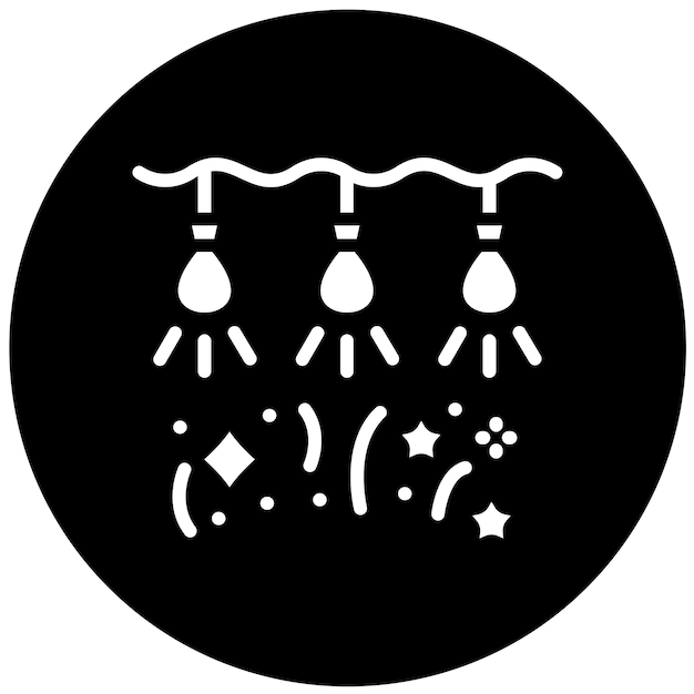 Diseño vectorial de las luces de Año Nuevo Estilo de icono