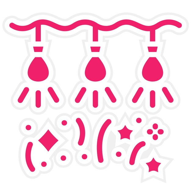 Diseño vectorial de las luces de Año Nuevo Estilo de icono