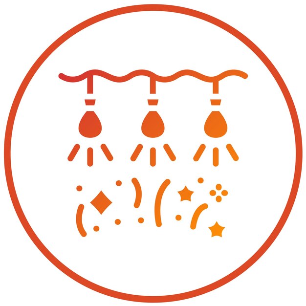 Diseño vectorial de las luces de Año Nuevo Estilo de icono