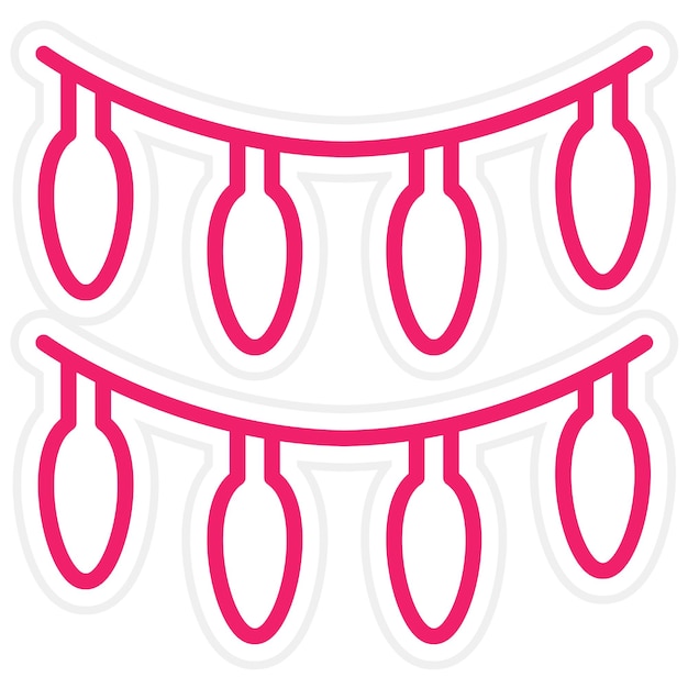Diseño vectorial de las luces de Año Nuevo Estilo de icono