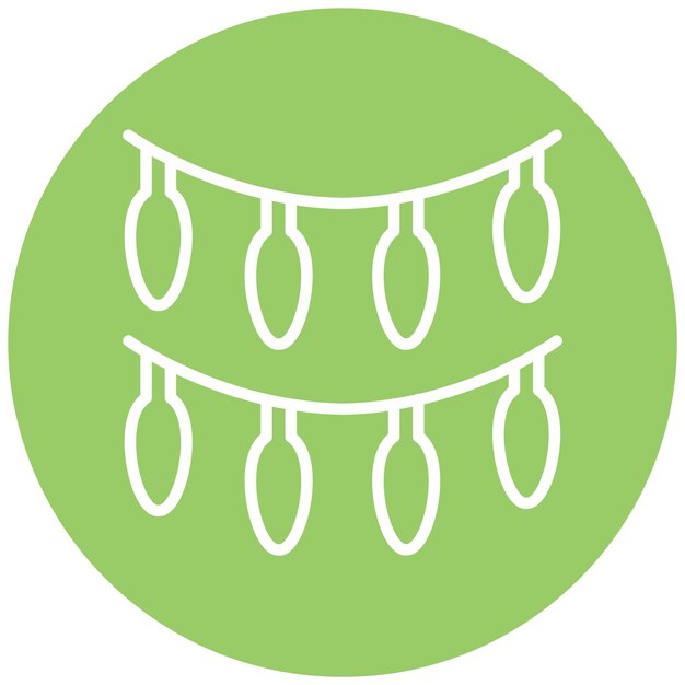 Diseño vectorial de las luces de Año Nuevo Estilo de icono