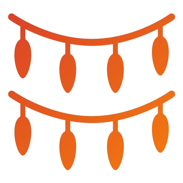 Diseño vectorial de las luces de Año Nuevo Estilo de icono