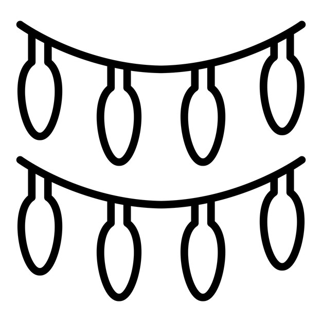 Diseño vectorial de las luces de Año Nuevo Estilo de icono