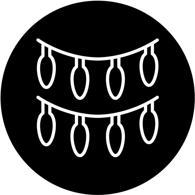 Diseño vectorial de las luces de Año Nuevo Estilo de icono