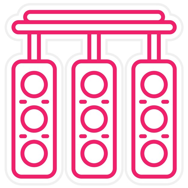 Diseño vectorial de las luces de carrera Estilo del icono