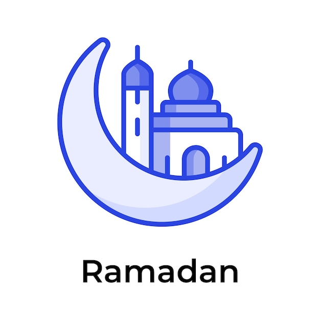 Diseño vectorial de luna de ramadán bien diseñado listo para usar icono