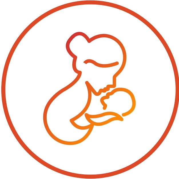 El diseño vectorial de las madres es un estilo de icono de abrazo suave.