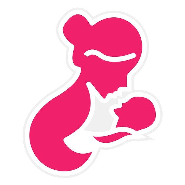 El diseño vectorial de las madres es un estilo de icono de abrazo suave.
