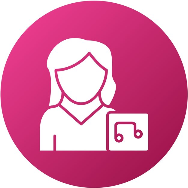 Diseño vectorial Maestra de música Estilo de icono femenino