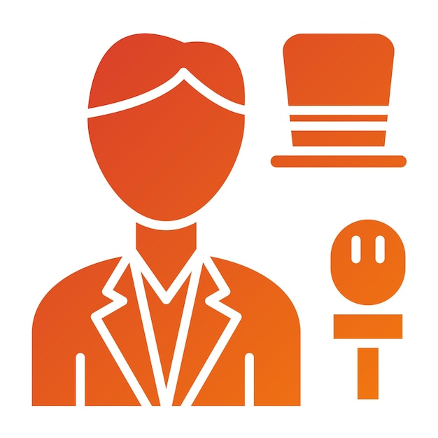 Diseño vectorial Maestro de Ceremonias Estilo de icono
