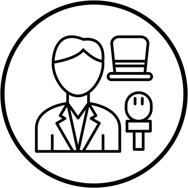 Diseño vectorial Maestro de Ceremonias Estilo de icono