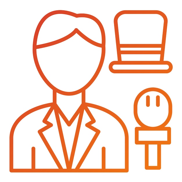 Diseño vectorial Maestro de Ceremonias Estilo de icono