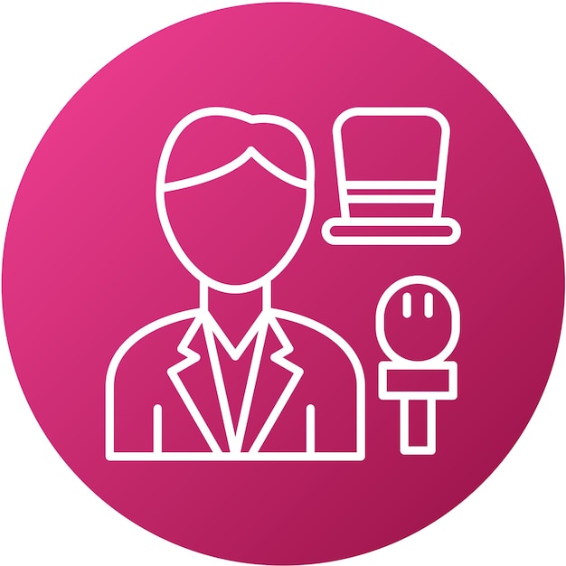 Diseño vectorial Maestro de Ceremonias Estilo de icono