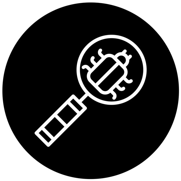 Diseño vectorial de malware detecta el estilo del icono