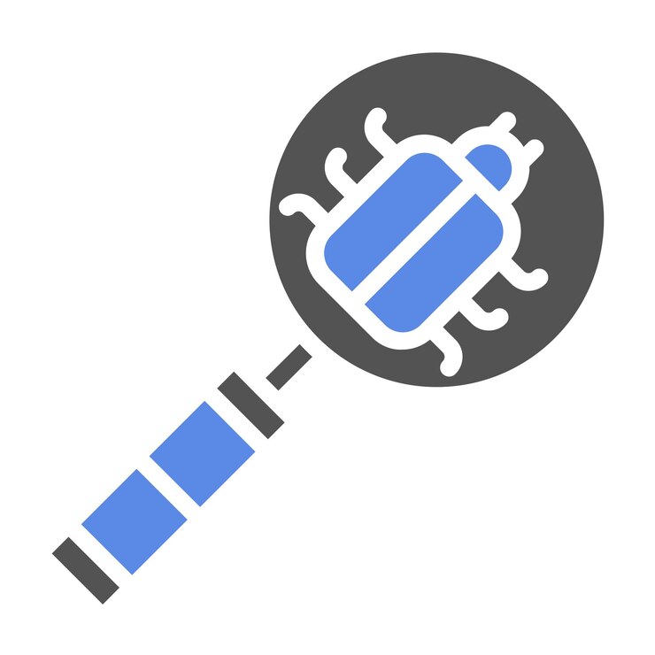 Vector diseño vectorial de malware detecta el estilo del icono