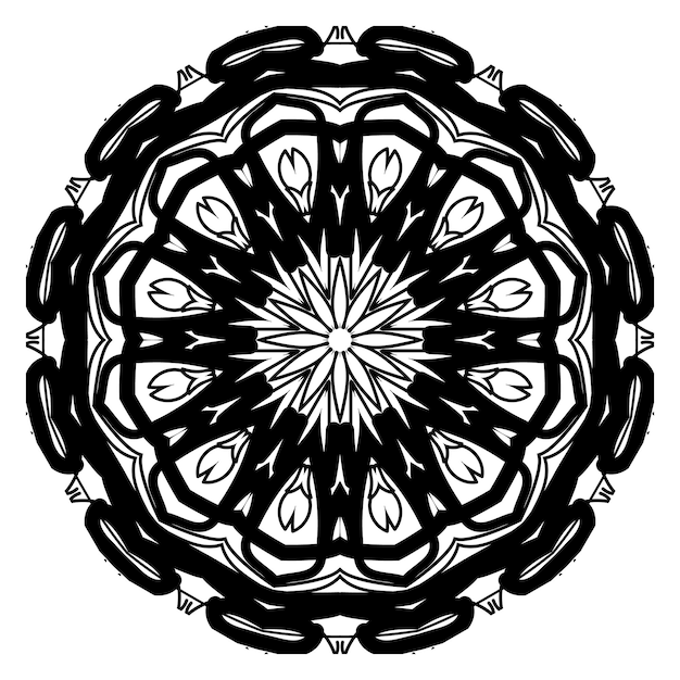 Diseño vectorial de mandala negra