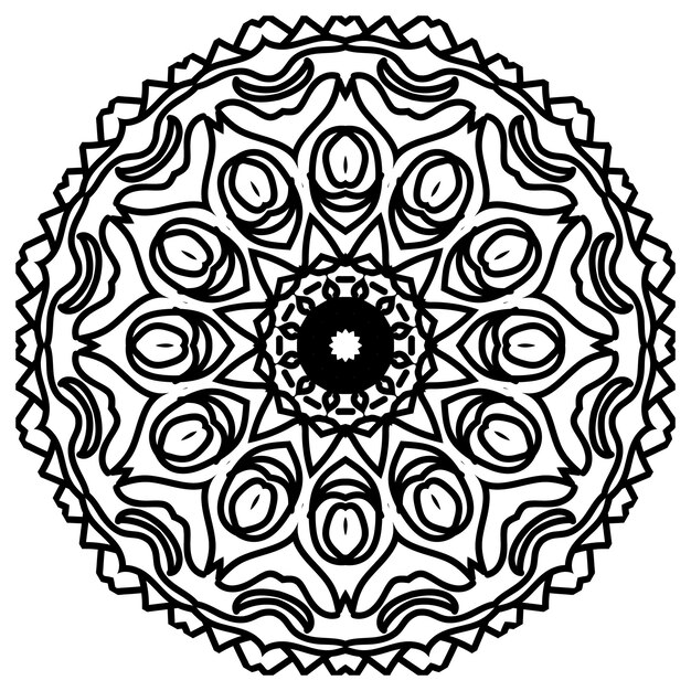 Diseño vectorial de mandala negra