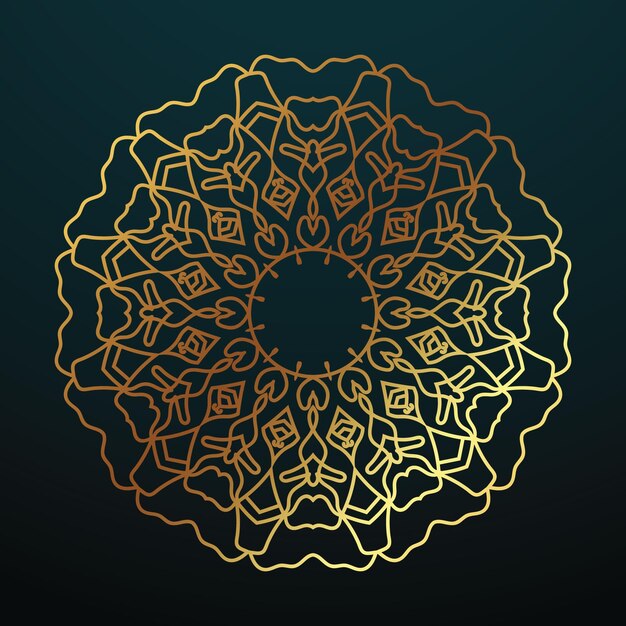Diseño vectorial de mandala ornamental de oro de lujo