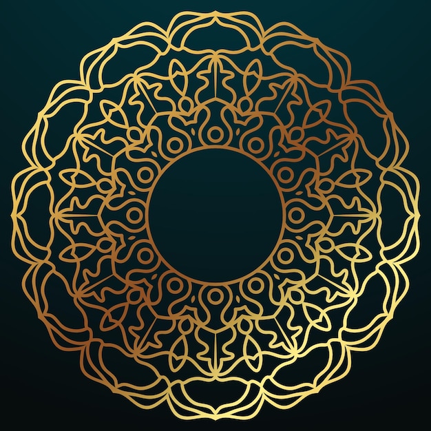 Diseño vectorial de mandala ornamental de oro de lujo