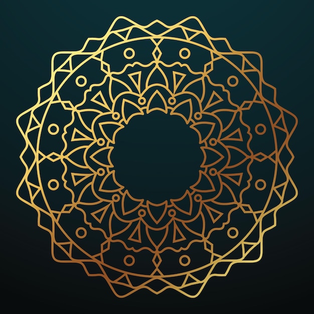 Diseño vectorial de mandala ornamental de oro de lujo