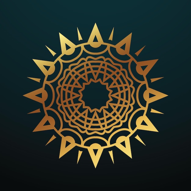 Diseño vectorial de mandala ornamental de oro de lujo